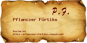 Pflanczer Fürtike névjegykártya